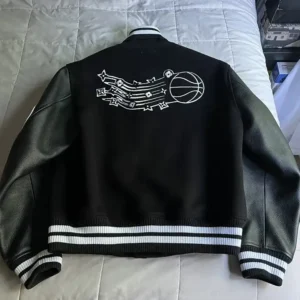 NBA Louis Vuitton Black Varsity Jacket Back