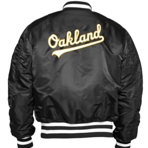 Oakland Athletics Bomber MA 1 Jacket Back