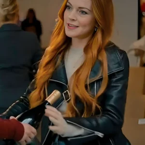Our Little Secret Lindsay Lohan Black Leather Jacket