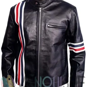 Peter Fonda Easy Rider Black Motorcycle Biker Leather Jacket front