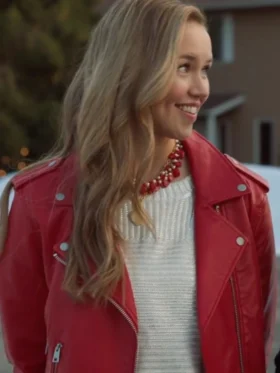 Purchase Confessions of a Christmas Letter 2024 Lily Red Leather Jacket