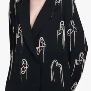 Reba McEntire The Voice S26 Black Embellished Blazer For Sale