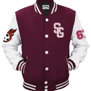 Reece Stegaro Soccer Maroon Varsity Jacket For Sale