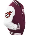 Reece Stegaro Soccer Maroon Varsity Jacket Front