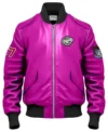 Renzo Pink Bomber Stegaro Leather Jacket