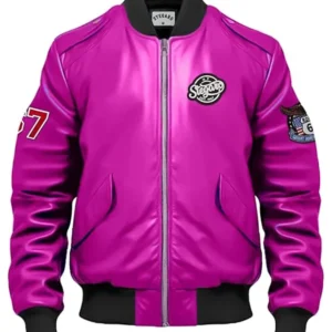 Renzo Pink Bomber Stegaro Leather Jacket