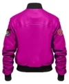 Renzo Pink Bomber Stegaro Leather Jacket Back