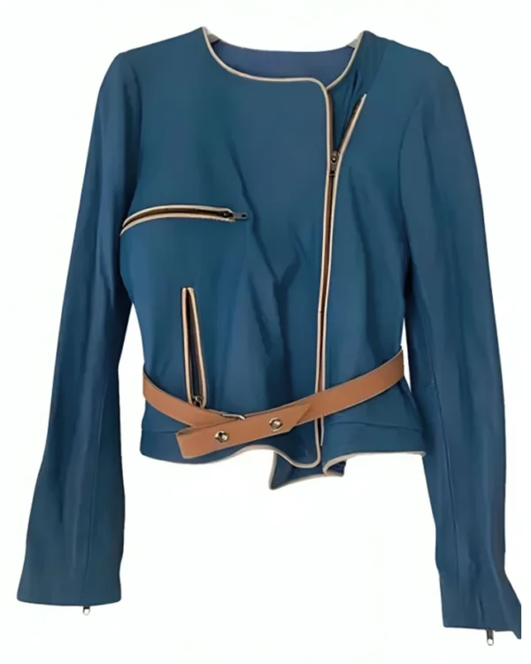 Ringer S01 Sarah Michelle Gellar Blue Leather Jacket For Sale