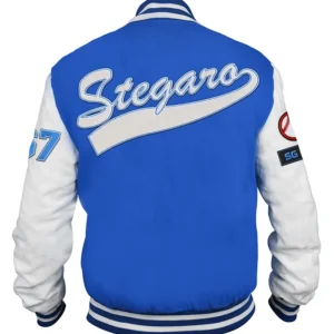 Romy Stegaro Baseball Blue Varsity Jacket Back