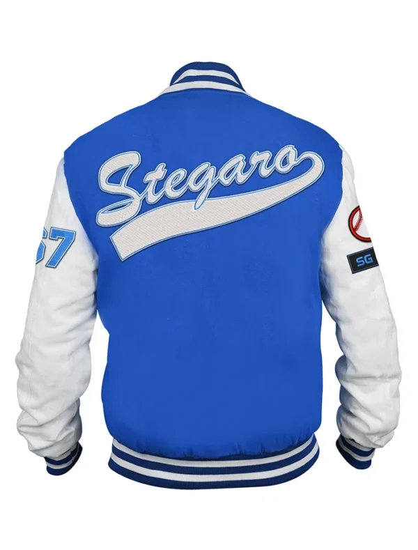 Romy Stegaro Baseball Blue Varsity Jacket Back