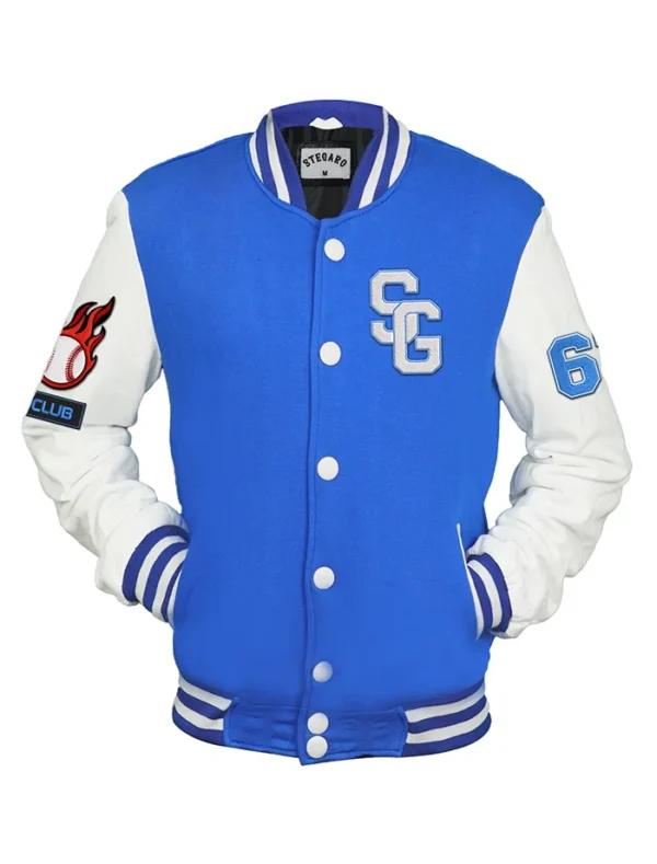 Romy Stegaro Baseball Blue Varsity Jacket Front