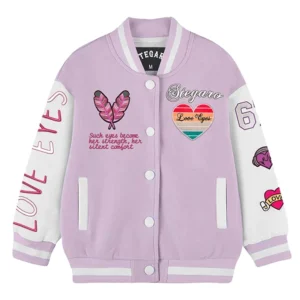 Rosie Love Eyes Stegaro Varsity Jacket Front