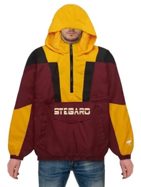 Sasha Anorak Maroon And Yellow Stegaro Jacket