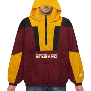 Sasha Anorak Maroon And Yellow Stegaro Jacket