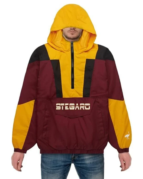 Sasha Anorak Maroon And Yellow Stegaro Jacket