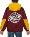 Sasha Anorak Maroon And Yellow Stegaro Jacket Back