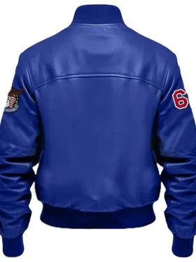 Scout Bomber Stegaro Royal Blue Leather Jacket Back