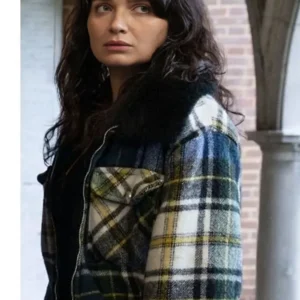 Shop Bad Sisters S02 Eve Hewson Checked Jacket