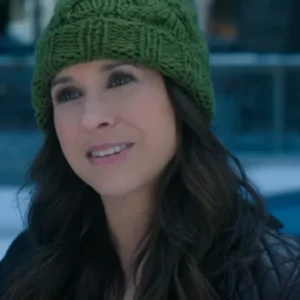 Shop Lacey Chabert Hot Frosty Black Leather Quilted Jacket