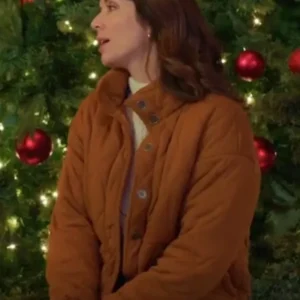 Shop Michelle Morgan Jingle Bell Love Brown Quilted Jacket