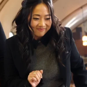 Shop Stephanie Hsu Laid S01 Black Cropped Blazer