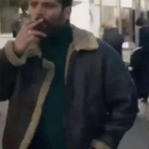 Shop Vincent Heneine Shafted Shearling Jacket