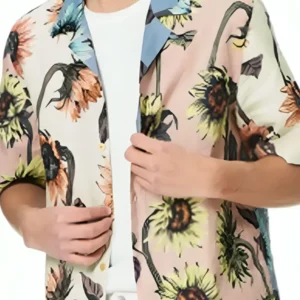Shrinking S02 Michael Urie Sunflower Hawaiian Shirt For Sale