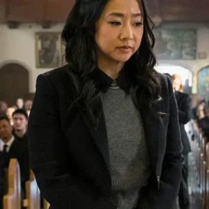 Stephanie Hsu Laid S01 Black Cropped Blazer