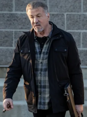 Sylvester Stallone Alarum Black Cotton Jacket