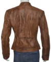 TV Series Heartland Amber Marshall Brown Leather Jacket Back