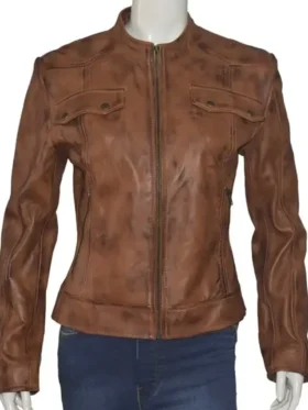 TV Series Heartland Amber Marshall Brown Leather Jacket For Sale