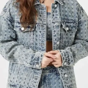 The Sex Lives of College Girls S03 Whitney Distressed Denim Jacket For Sale