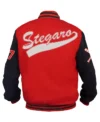 Theo Baseball Red Stegaro Varsity Jacket Back