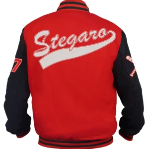 Theo Baseball Red Stegaro Varsity Jacket Back