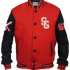Theo Baseball Red Stegaro Varsity Jacket Front