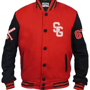 Theo Baseball Red Stegaro Varsity Jacket Front