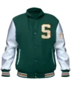 Thomas Stegaro Green And White Varsity Jacket