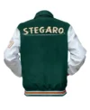 Thomas Stegaro Green And White Varsity Jacket Back