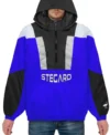 Tora Hooded Stegaro Blue And Black Jacket