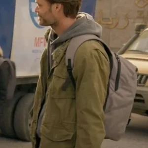 Travis Dirty Angels Green Hooded Jacket For Men