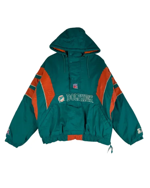Vintage 90s Miami Dolphins Starter NFL Football Puffer Jacket