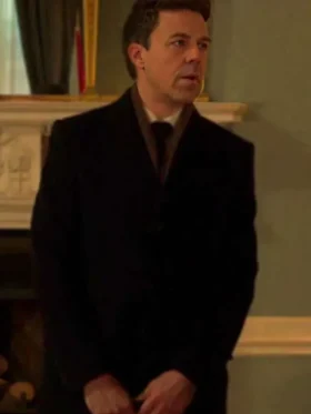 Wallace Black Doves Black Trench Coat For Men