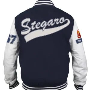 Winston Navy Blue American Football Stegaro Varsity Jacket Back