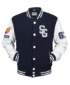 Winston Navy Blue American Football Stegaro Varsity Jacket Front
