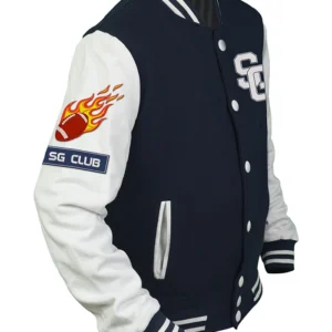 Winston Navy Blue American Football Stegaro Varsity Jacket Look