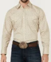 Yellowstone S05 Ryan Bingham White Printed Shirt For Sale