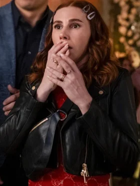 Zosia Mamet Laid S01 Black Leather Jacket