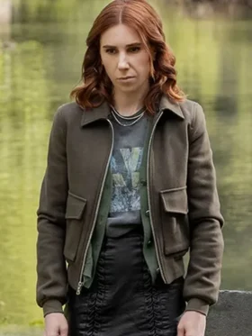 Zosia Mamet Laid S01 Green Bomber Jacket