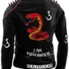Adem I Am Venomous Biker Spikes Serpents Leather Jacket Back