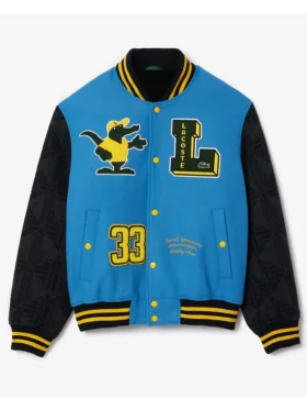 Adenike Blue Lacoste Wool Varsity Jacket 